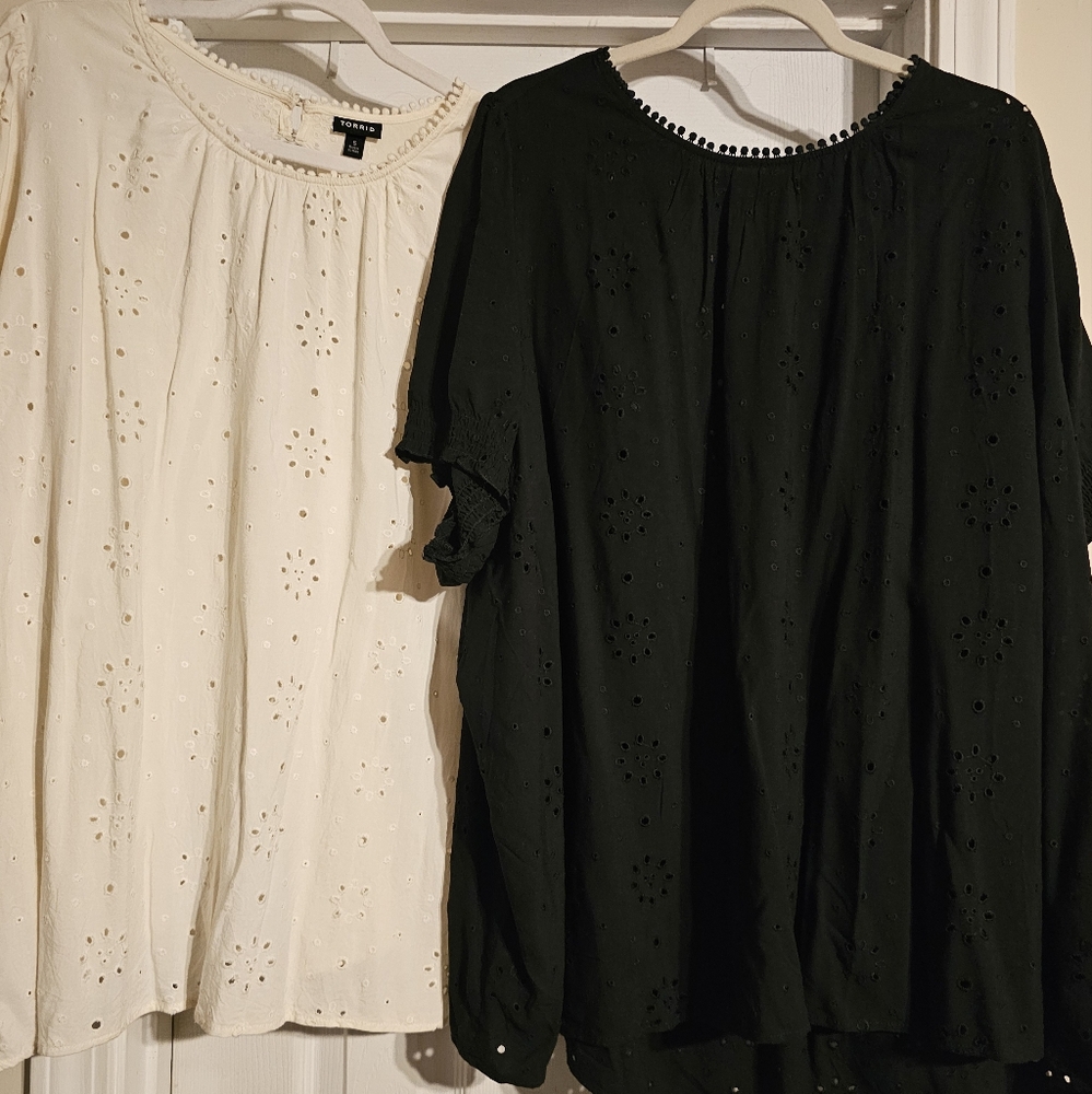 Pair of Torrid Eyelet Tops size 5
